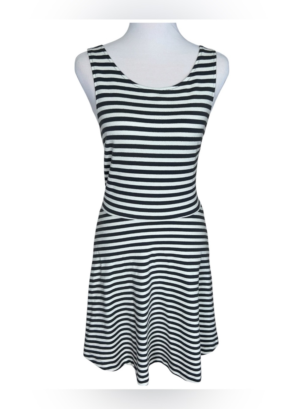 American Eagle Striped Skater Dress Women’s 8 Open Back Cutout Fit Flare 2013